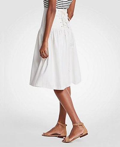 Shop Ann Taylor Corset Full Skirt In Winter White