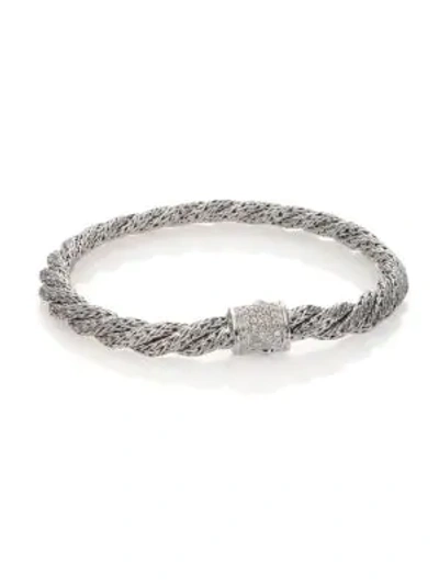 Shop John Hardy Women's Classic Chain Diamond & Sterling Silver Extra-small Twisted Bracelet