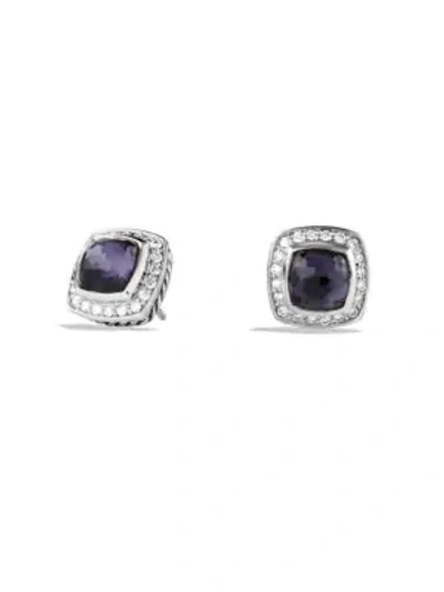 Shop David Yurman Petite Albion Earrings With Diamonds In Prasiolite