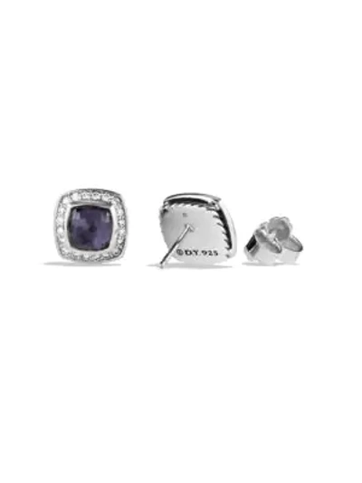 Shop David Yurman Petite Albion Earrings With Diamonds In Prasiolite