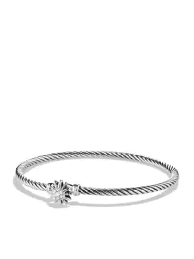 Shop David Yurman Starburst Single-station Bracelet With Diamonds In Silver