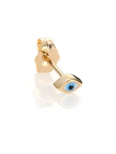 Shop Sydney Evan Women's Enamel & 14k Yellow Gold Mini Evil Eye Single Stud Earring