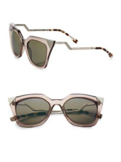 Shop Fendi Zig-zag 52mm Cat Eye Sunglasses In Blue