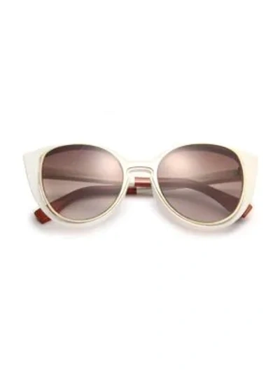 Shop Fendi Cat's-eye 51mm Sunglasses In White