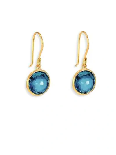 Shop Ippolita Women's Lollipop Small 18k Yellow Gold & London Blue Topaz Drop Earrings In Blue Gold