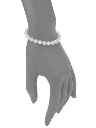 Shop Mikimoto 6.5mm-7mm White Cultured Akoya Pearl & 18k White Gold Strand Bracelet