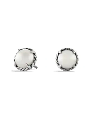 Shop David Yurman Women's Châtelaine Earrings With Pearl In Silver Pearl