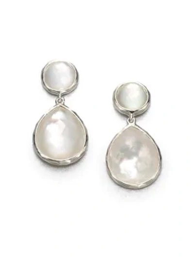 Shop Ippolita Women's Wonderland Mother-of-pearl, Clear Quartz & Sterling Silver Snowman Doublet Drop Earrings In Mother Of Pearl