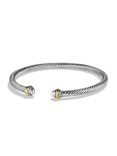 Shop David Yurman Women's Cable Classics Bracelet With 18k Yellow Gold In Silver Gold