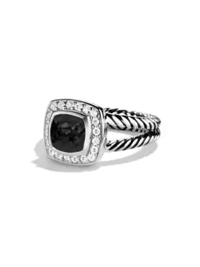 Shop David Yurman Women's Albion Petite Ring With Gemstone & Diamonds In Black Onyx