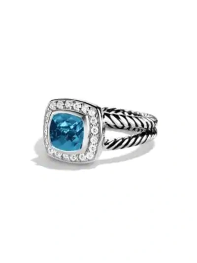 Shop David Yurman Women's Albion Petite Ring With Gemstone & Diamonds In Hampton Blue