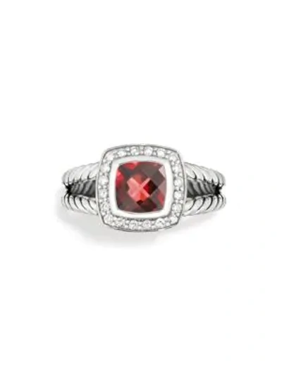 Shop David Yurman Women's Albion Petite Ring With Gemstone & Diamonds In Red