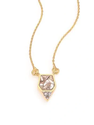 Shop Shana Gulati Charushila Bijou Champagne Diamond Pendant Necklace In Gold