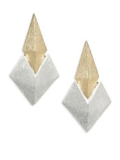 Shop Stephanie Kantis Battle Two-tone Earrings In Gold Silver