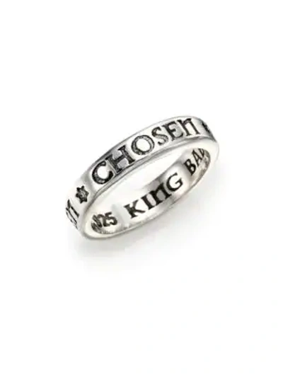 Shop King Baby Studio Men's Sterling Silver Chosen Star Band Ring
