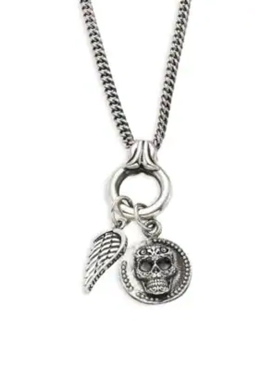 Shop King Baby Studio Baroque Sterling Silver Baby Skull Coin & Wing Pendant Necklace
