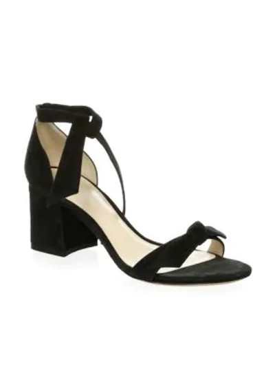 Shop Alexandre Birman Clarita Bow Suede Sandals In Black