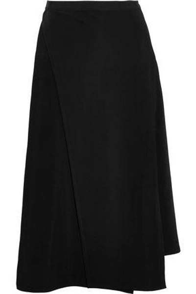 Shop Helmut Lang Woman Asymmetric Stretch-jersey Skirt Black