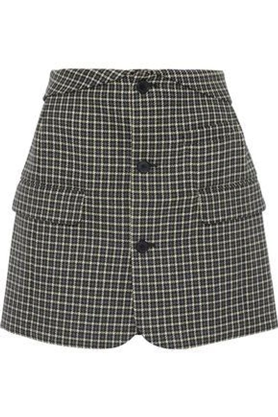 Shop Helmut Lang Houndstooth Wool Mini Skirt In Anthracite