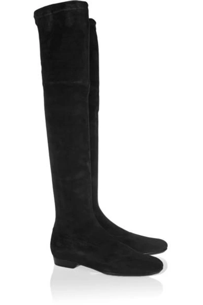 Shop Robert Clergerie Fuji Stretch-suede Over-the-knee Boots In Black