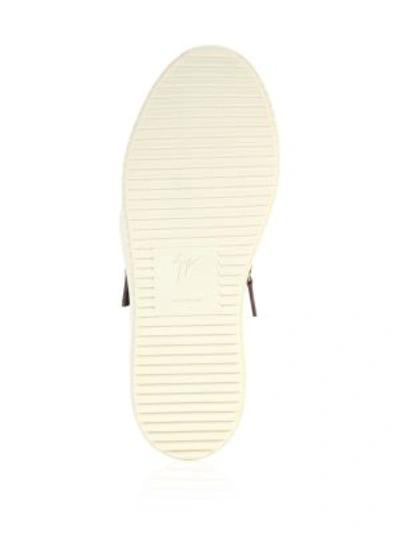 Shop Giuseppe Zanotti Snake-embossed Leather Slip-on Sneakers In Desert