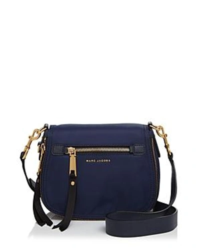 Shop Marc Jacobs Trooper Nomad Small Nylon Saddle Bag In Midnight Blue/gold