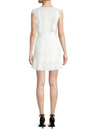 Shop Bcbgmaxazria Tyrah Ruffle Mini Dress In Off White
