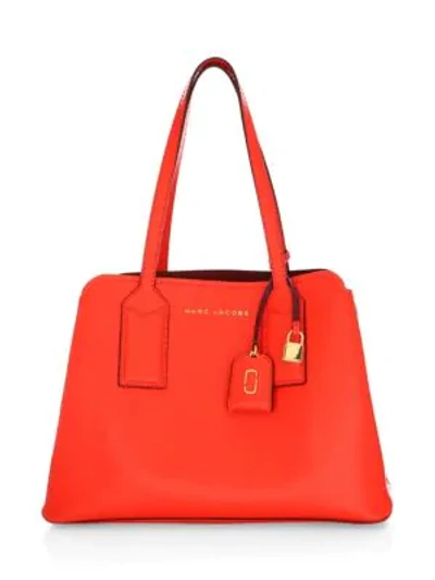 Shop Marc Jacobs The Editor Leather Tote In Poppy Red