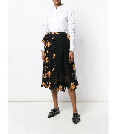 Shop Simone Rocha Black Turbo Pleated Wrap Skirt