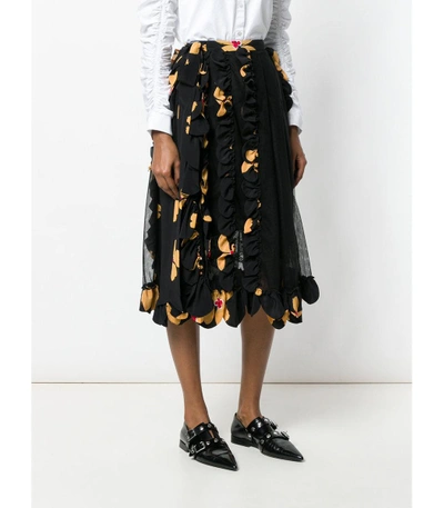 Shop Simone Rocha Black Turbo Pleated Wrap Skirt