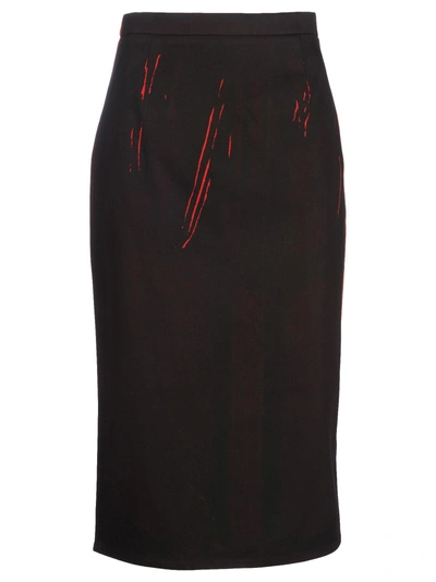 Shop Prada Skirt #11 In Black + Red