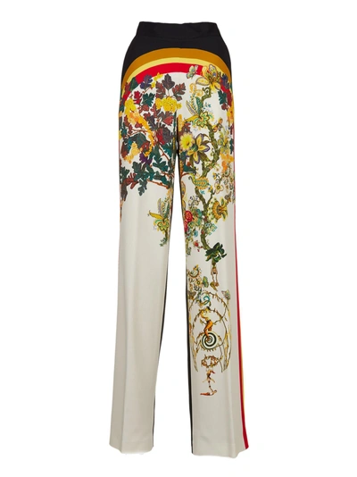 Shop Etro Floral Trousers In Nero Multicolor