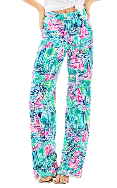 Shop Lilly Pulitzer 32" Lorena Breezy Palazzo Pant In Multi Salt In The Air