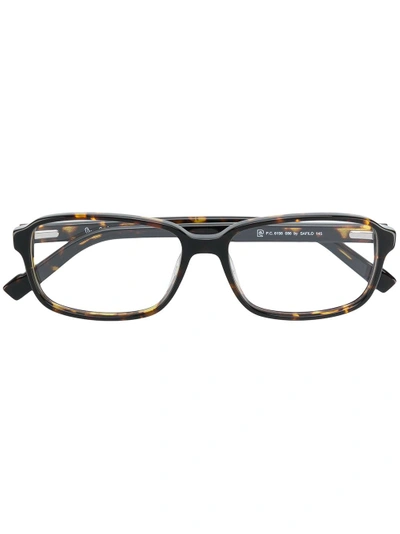 Shop Pierre Cardin Eyewear 方形框眼镜 - 棕色 In Brown