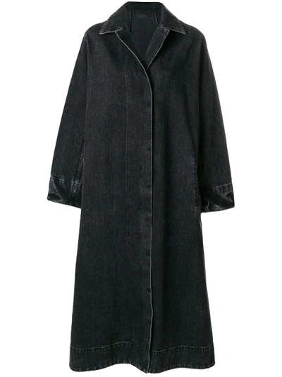 Shop The Row Oversized Denim Coat In Black