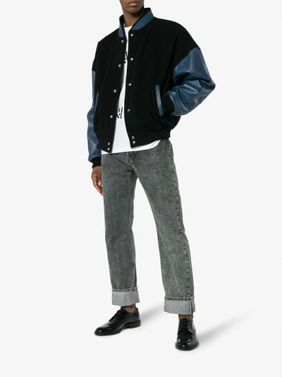 Shop Willy Chavarria Dugout Bomber Jacket In Black