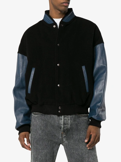 Shop Willy Chavarria Dugout Bomber Jacket In Black