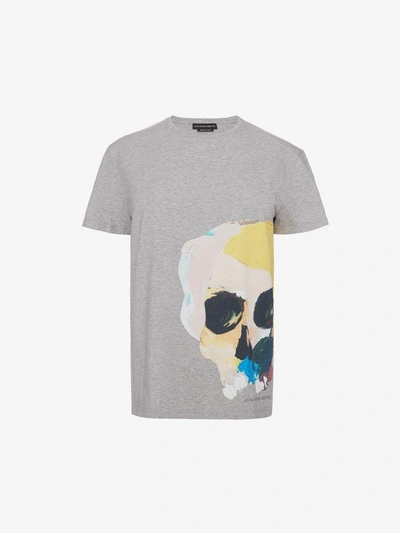 Shop Alexander Mcqueen Skull Printed T-shirt In Grey