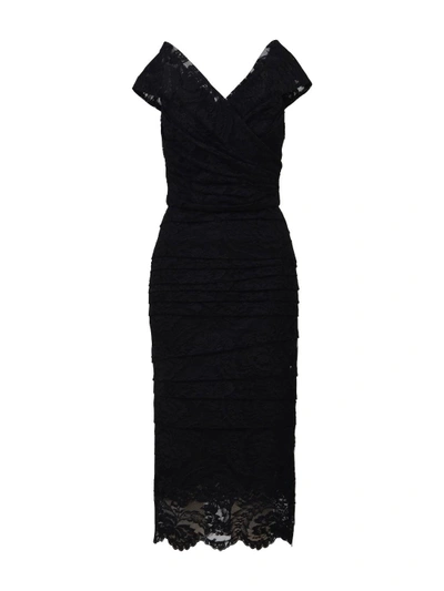 Shop Dolce & Gabbana Chantilly Lace Dress In Black