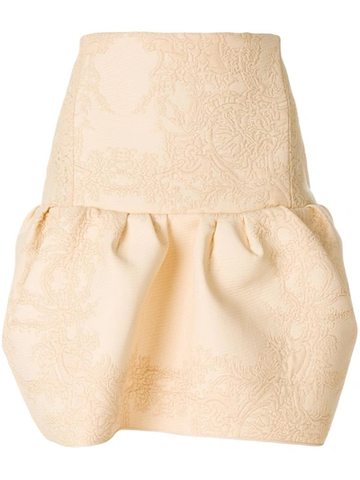 Shop Chloé Embroidered Mini Skirt - Nude & Neutrals