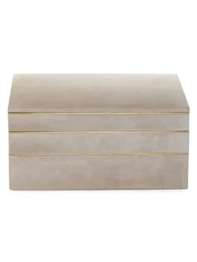 Shop Aerin Valentina Suede Stacked Jewelry Box In Dune