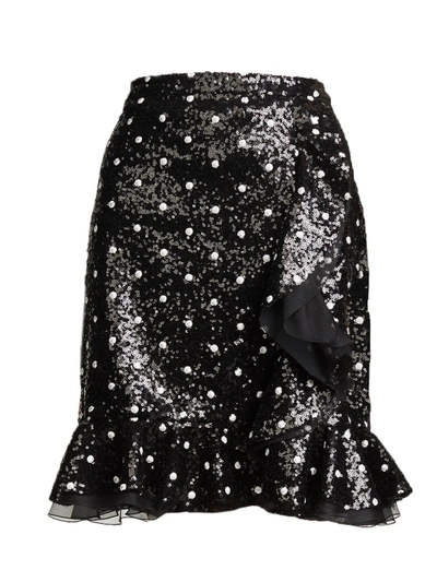 Shop Giambattista Valli Polkadot Sequin Skirt
