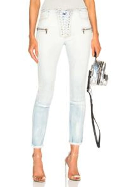 Shop Ben Taverniti Unravel Project Unravel Gradient Lace Up Skinny In White