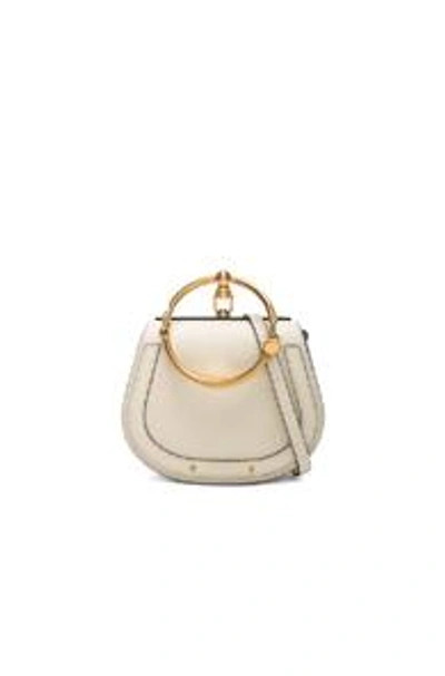 Shop Chloé Chloe Small Nile Calfskin & Suede Bracelet Bag In White In Off White