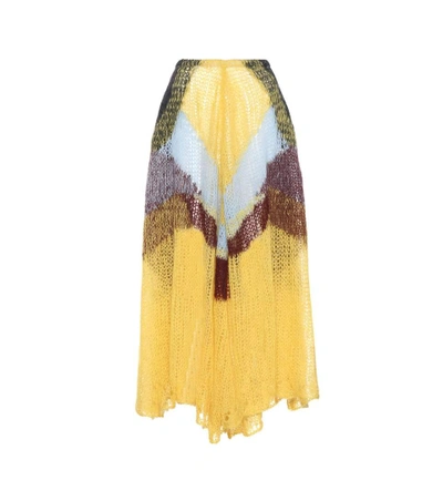Shop Jil Sander Mohair-blend Skirt In Multicoloured