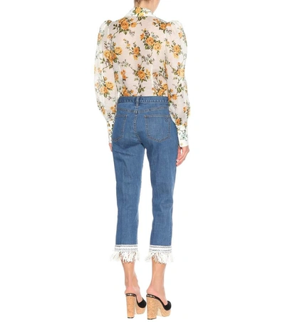 Shop Tory Burch Connor Cropped Jeans In Blue