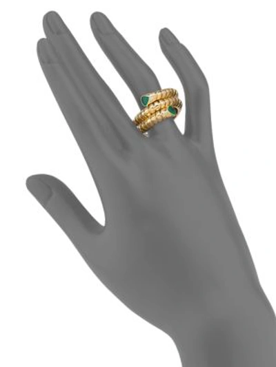 Shop Marina B Women's Trisola Emerald & 18k Yellow Gold Coil Ring