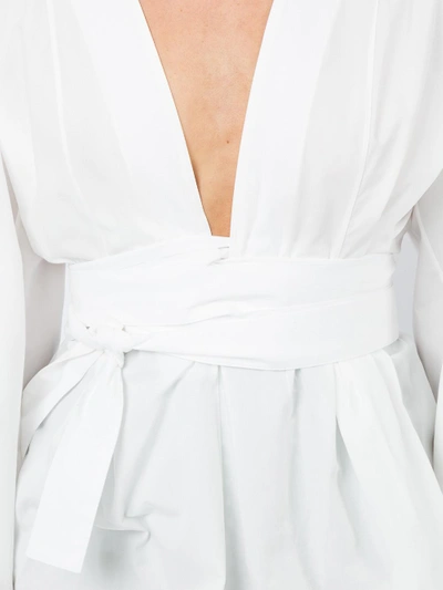 Shop Rosie Assoulin Belted Long Sleeved Blouse