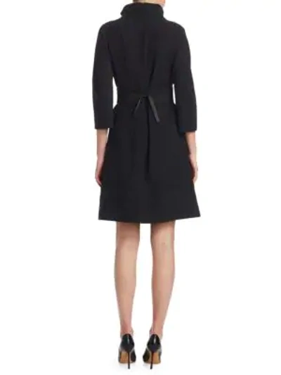 Shop Emporio Armani Gathered Collar Dress In Black