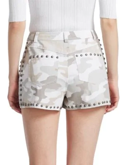 Shop Cinq À Sept Ellie Camouflage Shorts In White Multi